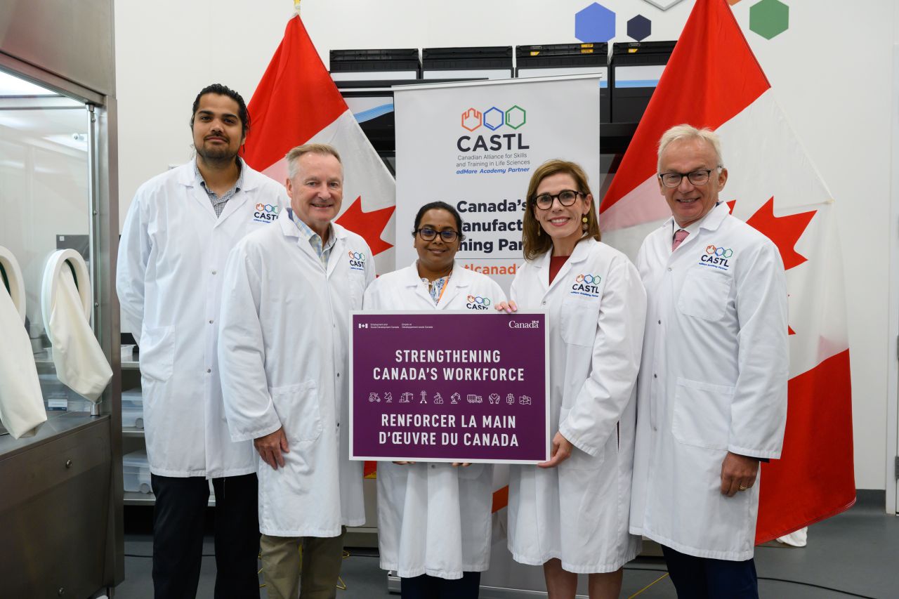 Government of Canada invests in CASTL workforce training to support the life sciences and biomanufacturing sector